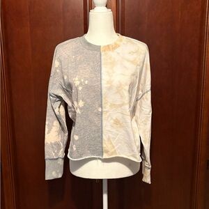 Central Park West Cropped Crewneck Tie-Dyed Funky Long Sleeved Sweatshirt